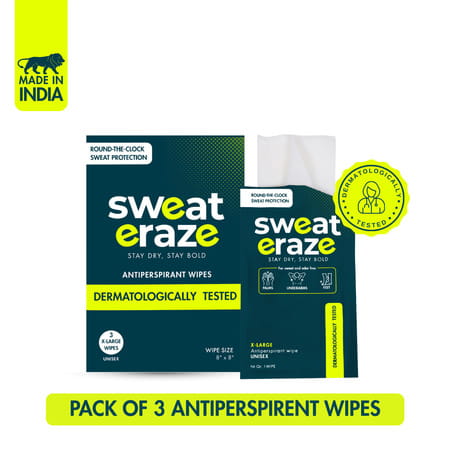 Sweat Eraze - Antiperspirant Wipes - Pack Of 3