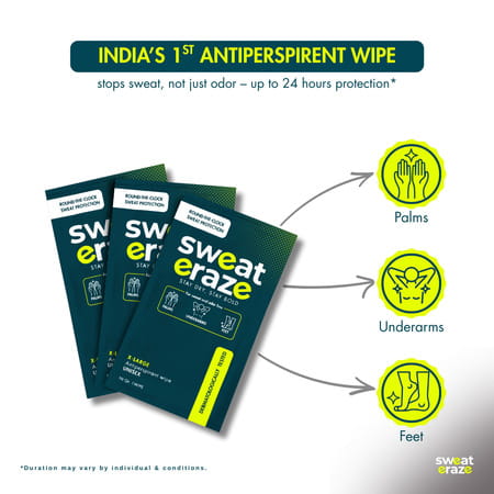 Sweat Eraze - Antiperspirant Wipes - Pack Of 3