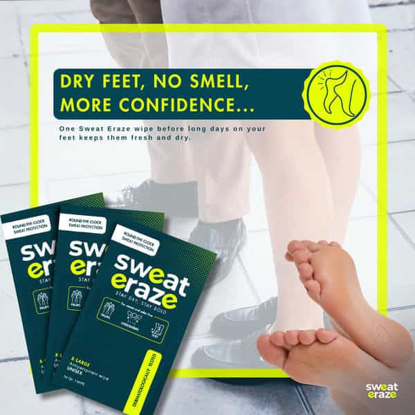 Sweat Eraze - Antiperspirant Wipes - Pack Of 3