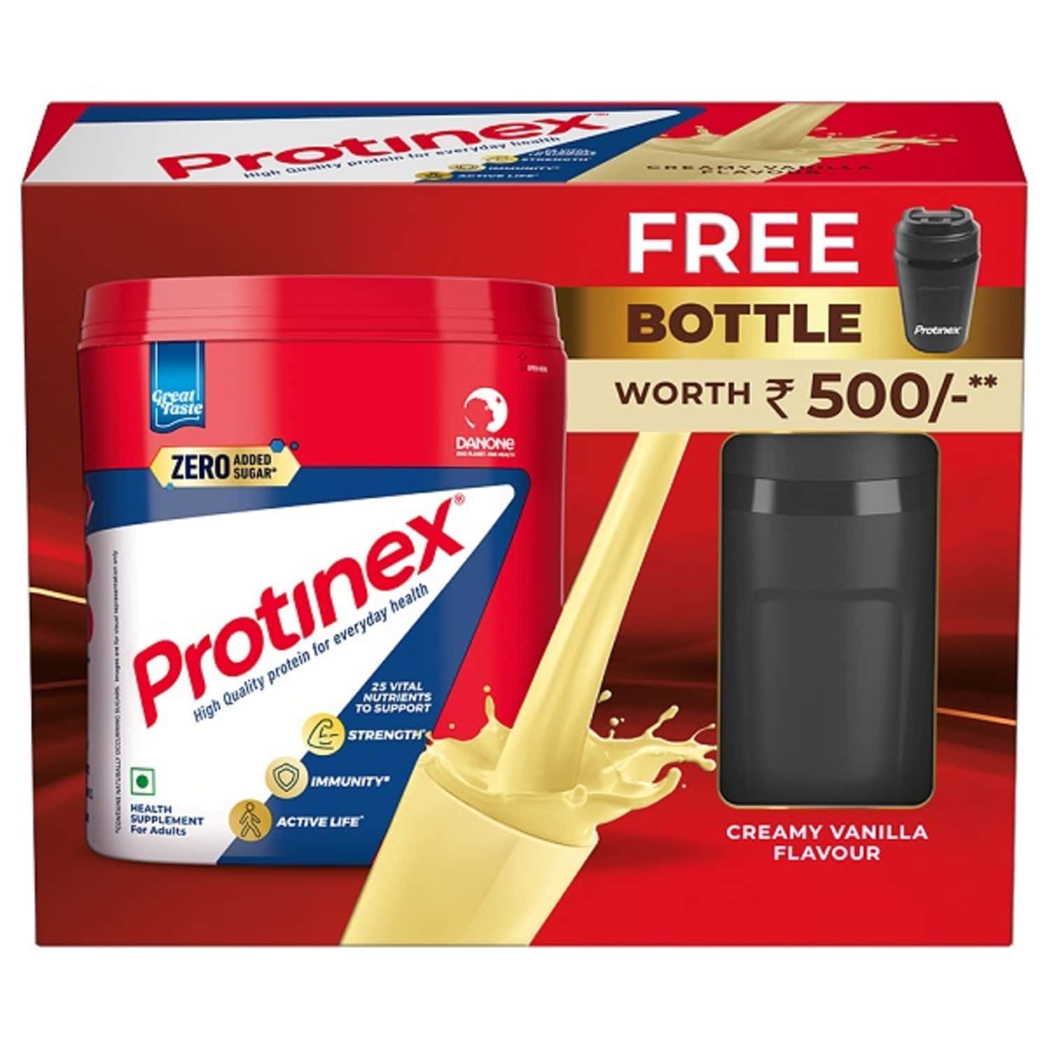 Protinex Creamy Vanilla Flavour Powder With Free Bottle 325ml Jar 400 Gm