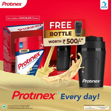 Protinex Creamy Vanilla Flavour Powder With Free Bottle 325ml Jar 400 Gm