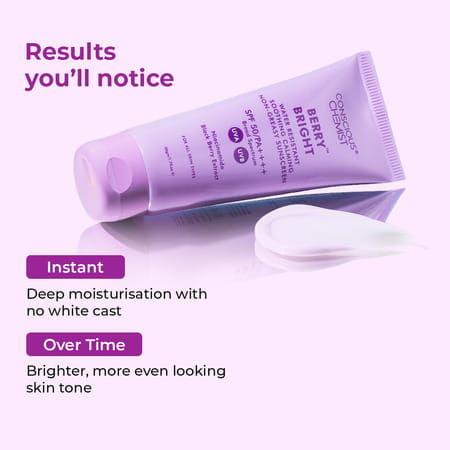 Conscious Chemist Berry Bright Spf 50 Pa++++ Sunscreen | In - Vivo Tested | Uva/Uvb Protection | 50G