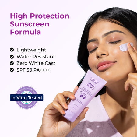 Conscious Chemist Berry Bright Spf 50 Pa++++ Sunscreen | In - Vivo Tested | Uva/Uvb Protection | 50G