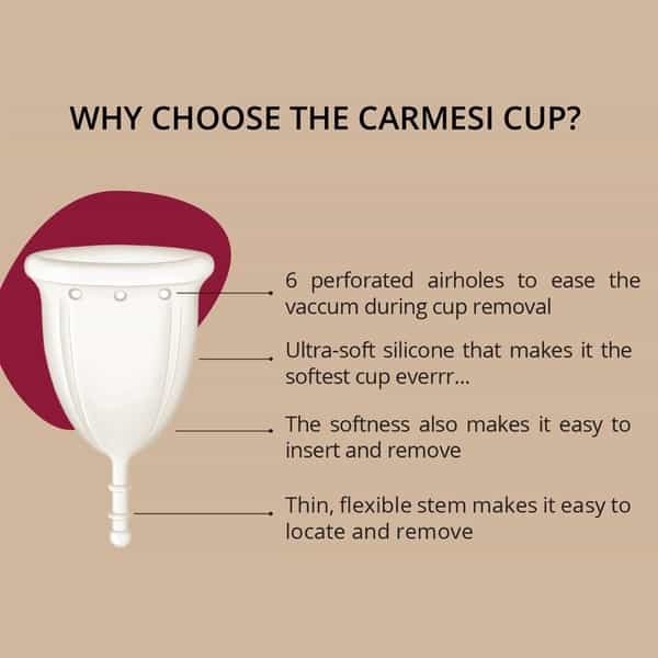 Carmesi Reusable Menstrual Cup - The Softest Cup Everrr(1 Pc Small)