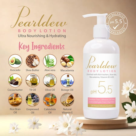Pearldew Body Lotion |With Aloe | Avocado | Jojoba Oil & More|Ph 5.5 |300 Ml Pack Of 1