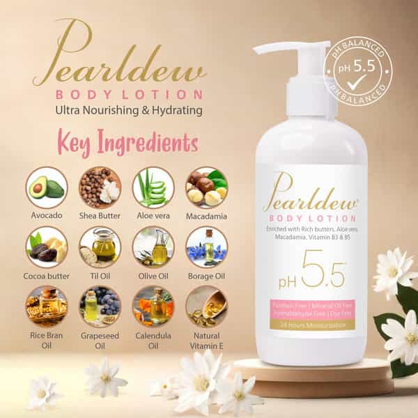 Pearldew Body Lotion |With Aloe | Avocado | Jojoba Oil & More|Ph 5.5 |300 Ml Pack Of 1
