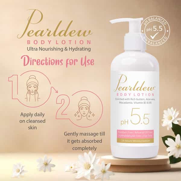 Pearldew Body Lotion |With Aloe | Avocado | Jojoba Oil & More|Ph 5.5 |300 Ml Pack Of 1