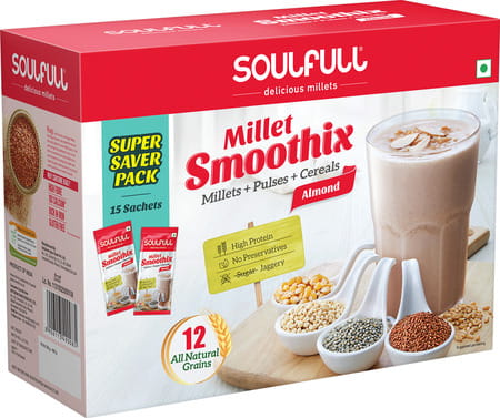 Tata Soulfull Almond Millet Smoothix 450g (Pack Of 15 Sachets)