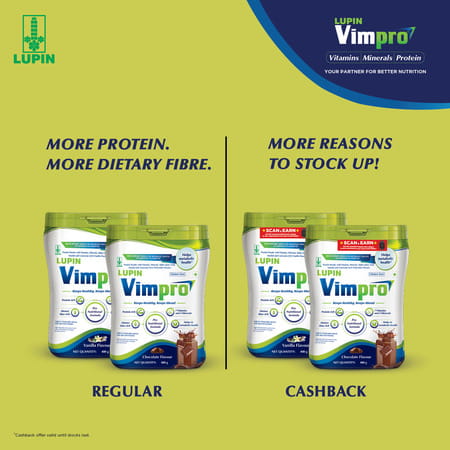 Lupin Vimpro Vanilla Flavour Jar Of 400gm Powder