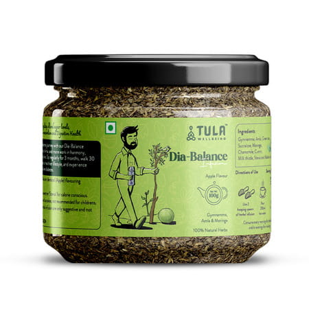 Tula Wellbeing Dia-Balance Infusion Herbal Tea | Regulate Sugar | Enhance Metabolism | Apple - 100g