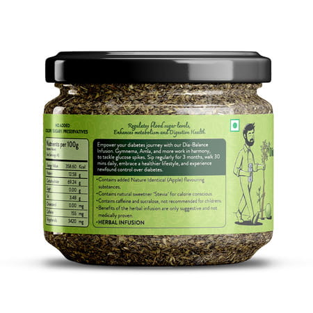 Tula Wellbeing Dia-Balance Infusion Herbal Tea | Regulate Sugar | Enhance Metabolism | Apple - 100g