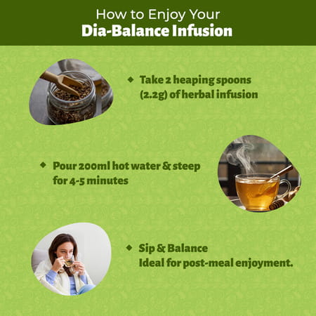 Tula Wellbeing Dia-Balance Infusion Herbal Tea | Regulate Sugar | Enhance Metabolism | Apple - 100g
