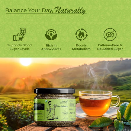 Tula Wellbeing Dia-Balance Infusion Herbal Tea | Regulate Sugar | Enhance Metabolism | Apple - 100g