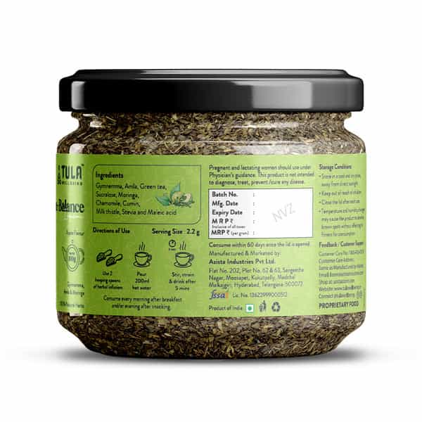 Tula Wellbeing Dia-Balance Infusion Herbal Tea | Regulate Sugar | Enhance Metabolism | Apple - 100G
