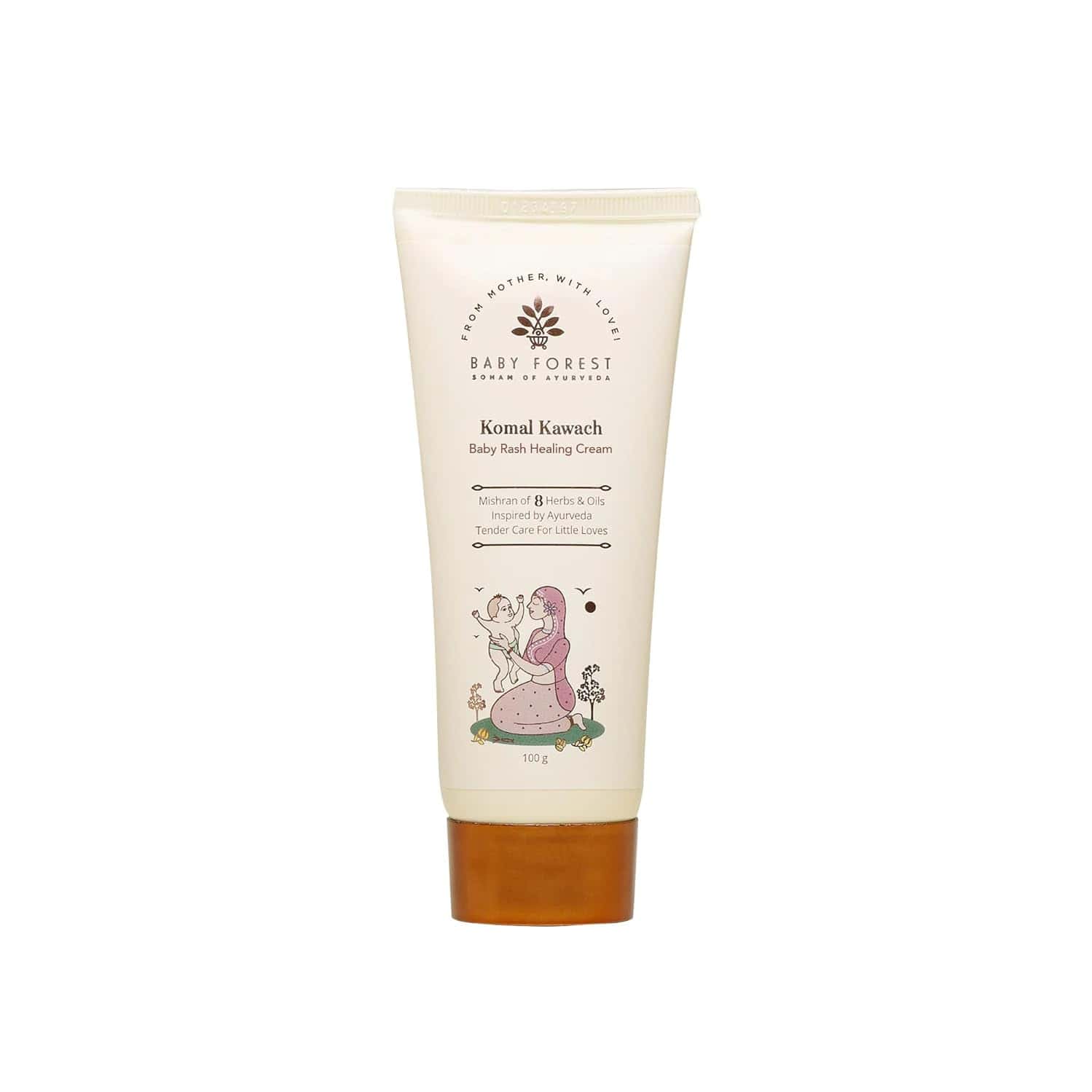 Baby Forest Komal Kawach Diaper Rash Cream 100g | With 8 Herbs And Oils |Derma Safe