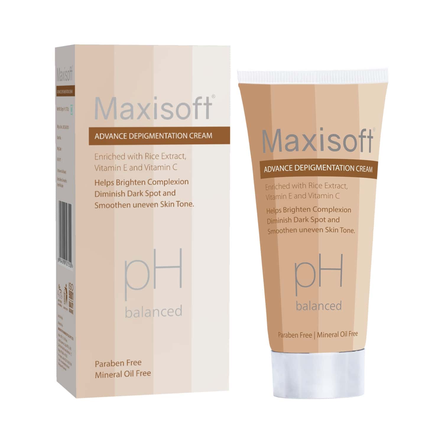 Maxisoft Advance De-Pigmentation | Paraben & Mineral Oil Free | Cream | Tube | 50 Gm