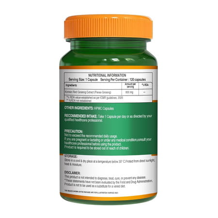 Pure Nutrition Korean Ginseng 800mg Boosts Energy