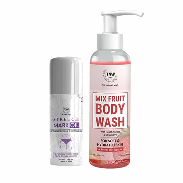 Tnw The Natural Wash Body Care Combo With Stretch Mark Oil And Mix Fruit Body Wash