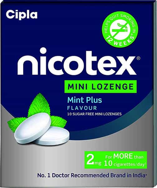 Nicotex 2Mg Mint Nicotine Lozenges Sugar Free Strip Of 10 'S