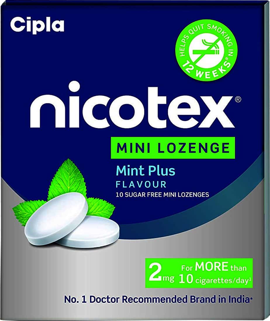 Buy NICOTEX 2MG MINT NICOTINE LOZENGES SUGAR FREE STRIP OF 10 'S Online