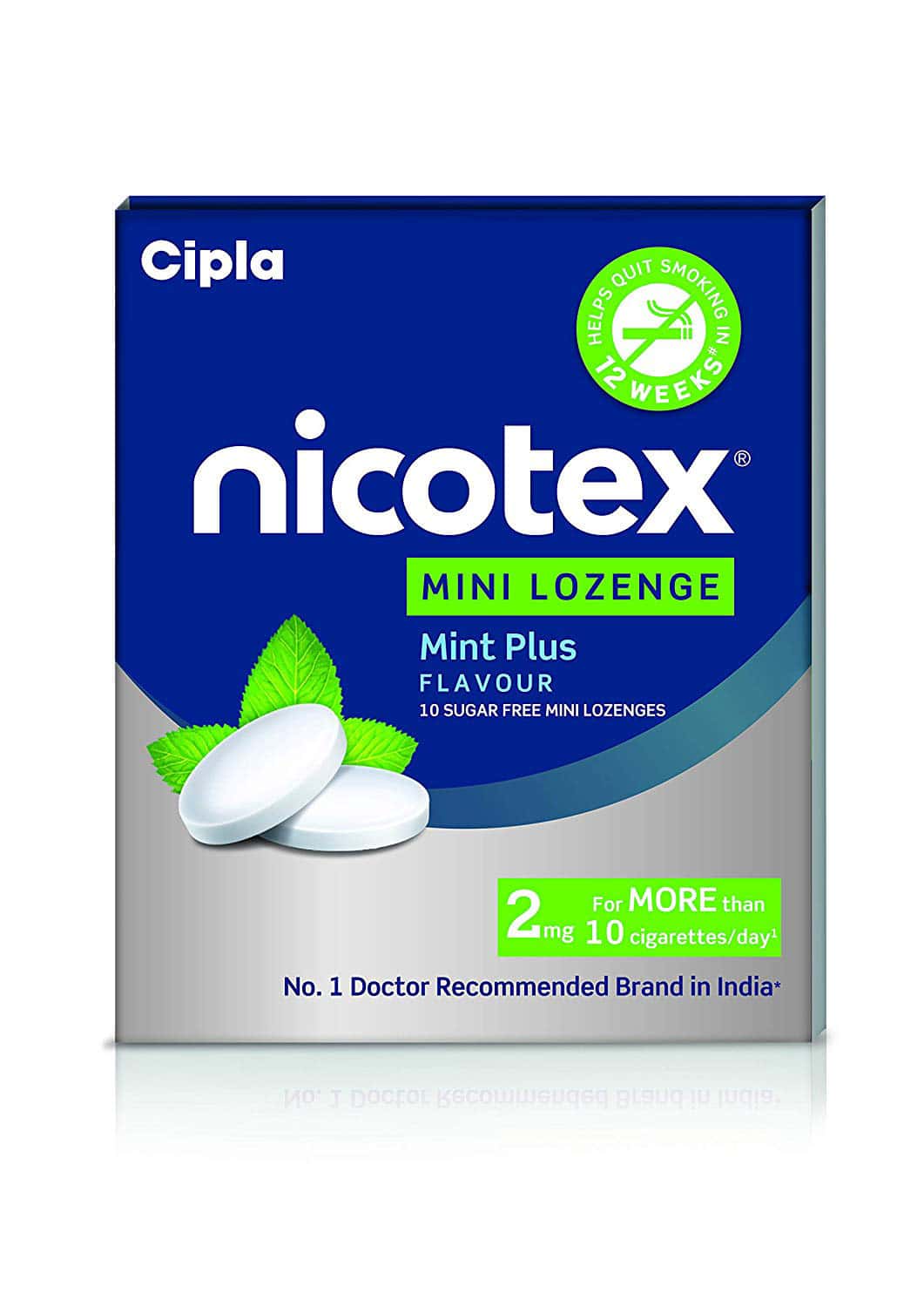 Buy Nicotex 2mg Mint Nicotine Lozenges Sugar Free Strip Of 10 'S Online