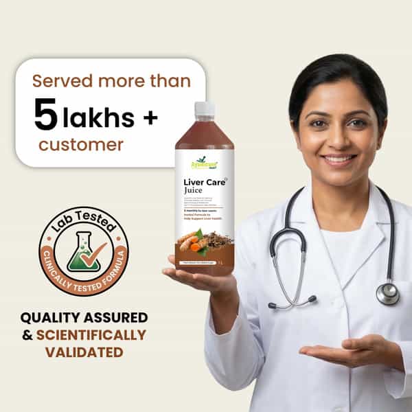 Ayumcure Liver Care Juice For Men & Women | Ayurvedic Herbs Blend | Natural Antioxidant Support - 1L