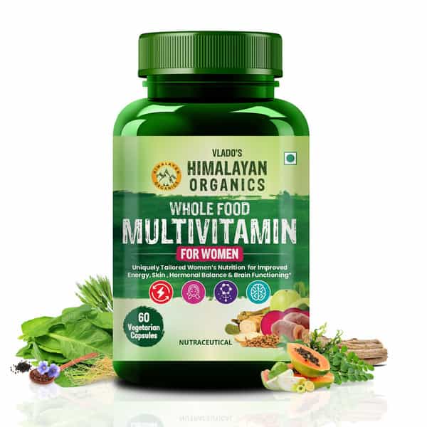 Vlado's Himalayan Organics Whole Food Multivitamin For Women | 60 Veg Capsules
