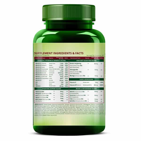 Vlado's Himalayan Organics Whole Food Multivitamin For Women | 60 Veg Capsules