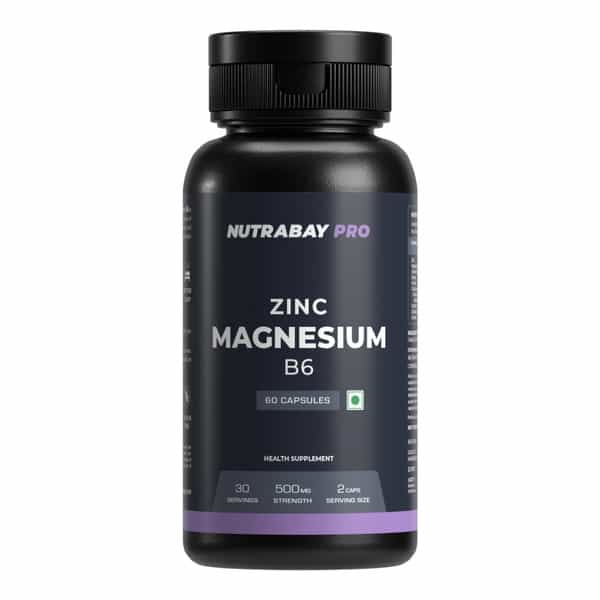 Nutrabay Pro Zinc + Magnesium + B6 - 500Mg - 60 Capsules