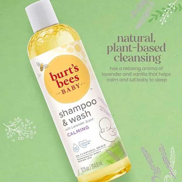 Burts Bees Baby Shampoo & Wash | Calming Lavender | Tear-Free Baby Cleanser | 354.8 Ml