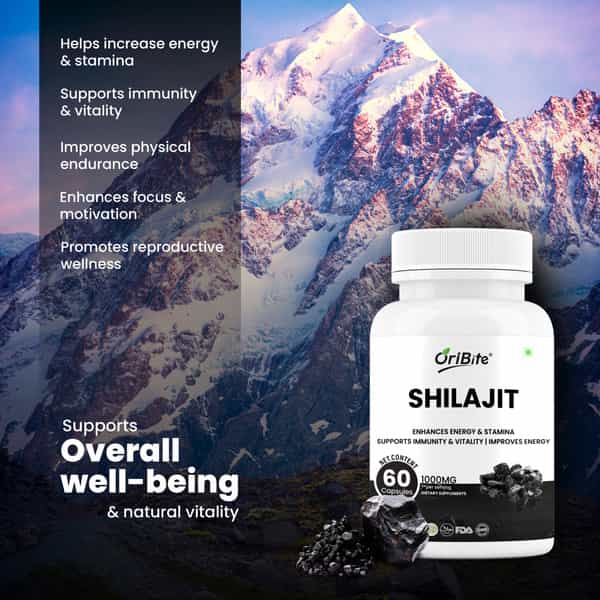 Shilajit 1000Mg Capsules For Men & Women Vitality 60 Capsules
