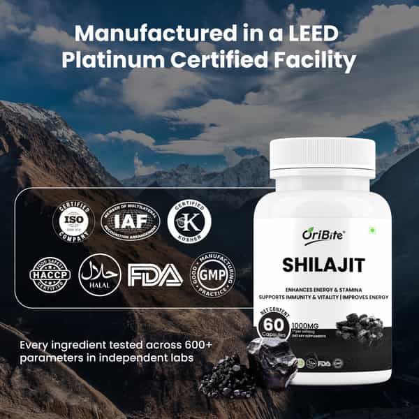 Shilajit 1000Mg Capsules For Men & Women Vitality 60 Capsules