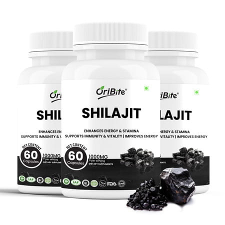 Shilajit 1000mg Capsules For Men & Women Vitality 60 Capsules