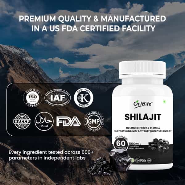 Shilajit 1000Mg Capsules For Men & Women Vitality 60 Capsules
