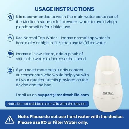 Medtech 2 In 1 Vaporizer For Cold & Cough + Steamer For Face Steam | Vaporizer | Facial Steamer