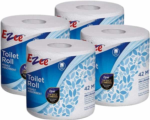 Ezee Embossed Toilet Roll Pack Of 4X1 (42 Mtrs)