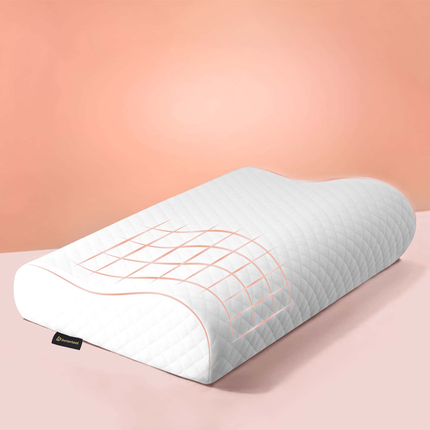 Betterhood White Memory Foam Ergonomic Dual Height Cervical Sleep Pillow (medium)