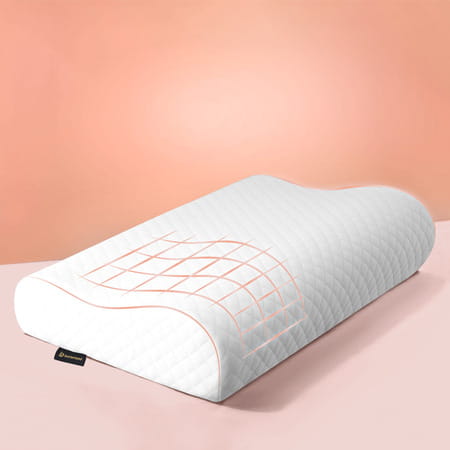 Betterhood White Memory Foam Ergonomic Dual Height Cervical Sleep Pillow (Medium)