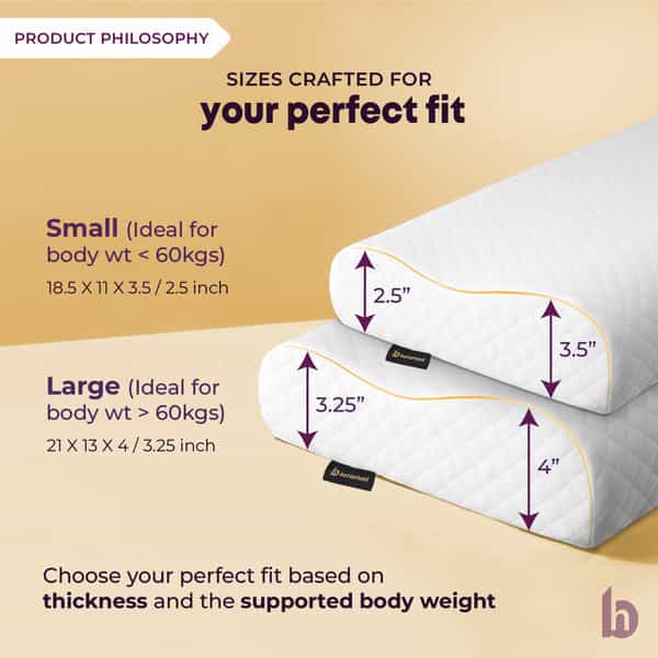 Betterhood White Memory Foam Ergonomic Dual Height Cervical Sleep Pillow (Medium)