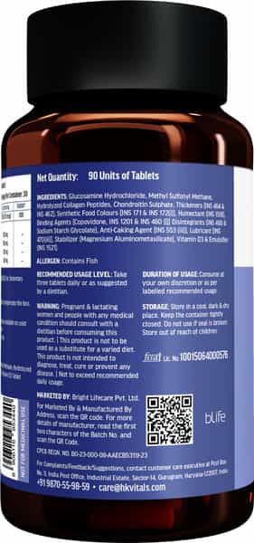 Hk Vitals Joint Support (60 Tablets) | With Glucosamine 1400Mg | Chondroitin | Calcium