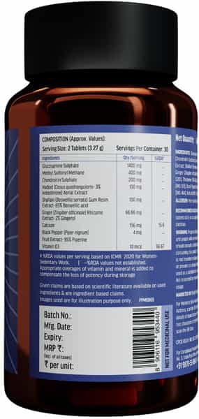 Hk Vitals Joint Support Supplement | With Glucosamine 1400Mg | 60 Joint Support Tablets