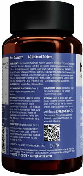 Hk Vitals Joint Support Supplement | With Glucosamine 1400Mg | 60 Joint Support Tablets