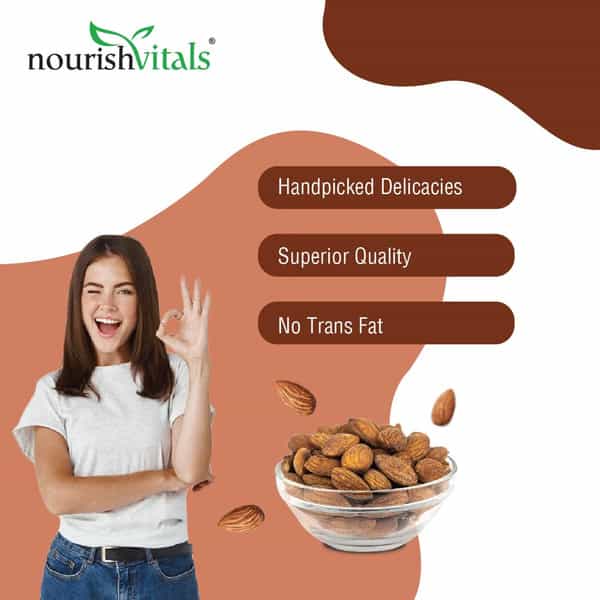 Nourishvitals Tandoori Rosted Almonds | 100% Natural California Almonds | 200G X Pack Of 2