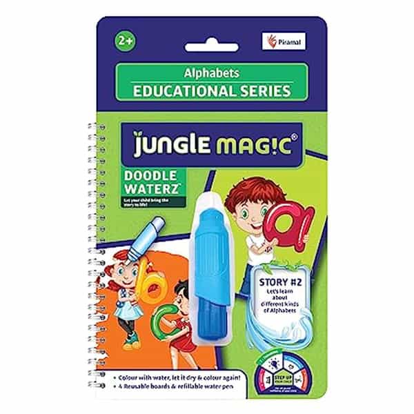 Jungle Magic Doodle Waterz - Reusable I Water Colouring Book - Alphabets