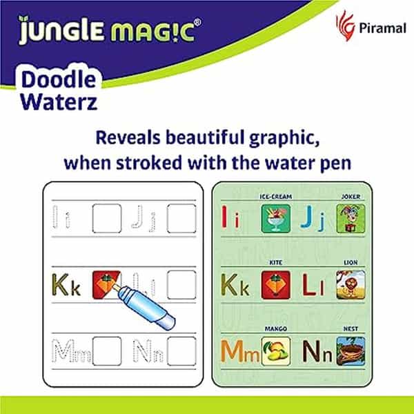 Jungle Magic Doodle Waterz - Reusable I Water Colouring Book - Alphabets