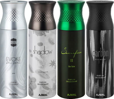 Ajmal Evokesilver Edition & Shadow Homme & Sacrificeiihim & Carbon Deodorant - For Men 200 Ml
