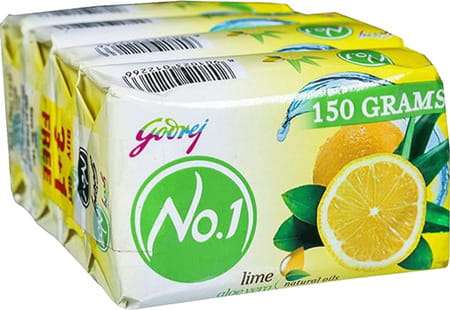 Godrej No.1 Lime & Aloe Vera Soap | Pack Of 4x150g(buy 3 Get 1 Free)