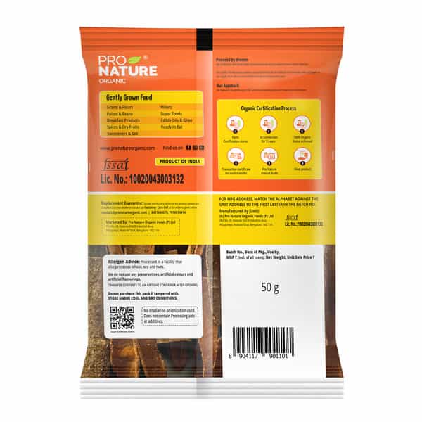 Pro Nature Organic Cassia Bark 50G