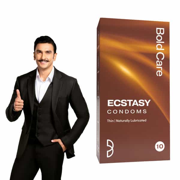 Bold Care 404 Ecstasy Condoms For Men |Fire And Ice Sensation |With Disposable Pouches - 10 Pcs.