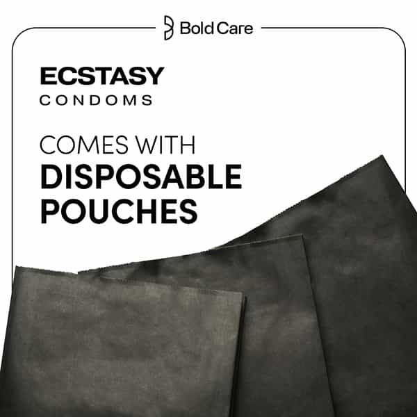 Bold Care 404 Ecstasy Condoms For Men |Fire And Ice Sensation |With Disposable Pouches - 10 Pcs.